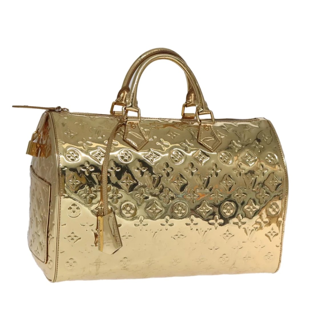 LOUIS VUITTON MONOGRAM MIROIR SPEEDY 35 HAND BAG: LOUIS VUITTON Monogram Miroir Speedy 35 Hand Bag Brand: LOUIS VUITTON Type: Hand Bag Material: Monogram Miroir Canvas Color: Monogram/Gold Size: W14.6 x H9.4 x D7.9inch(Approx) Accessories: None