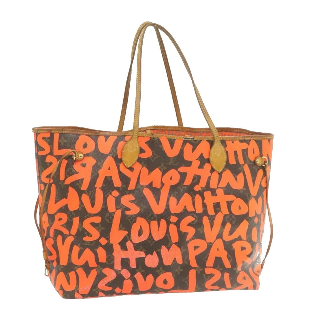LOUIS VUITTON MONOGRAM GRAFFITI NEVERFULL GM TOTE BAG: LOUIS VUITTON Monogram Graffiti Neverfull GM Tote Bag Brand: LOUIS VUITTON Type: Tote Bag Material: Monogram Graffiti Canvas Color: Monogram Size: W15.7 x H22.4 x D13.0inch(Approx) Handle Drop:8.3