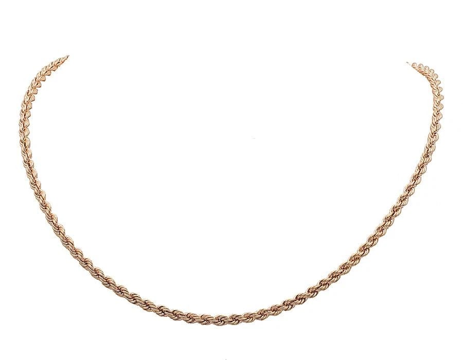 REAL 10K ROSE GOLD SOLID ROPE CHAIN (1 of 4)