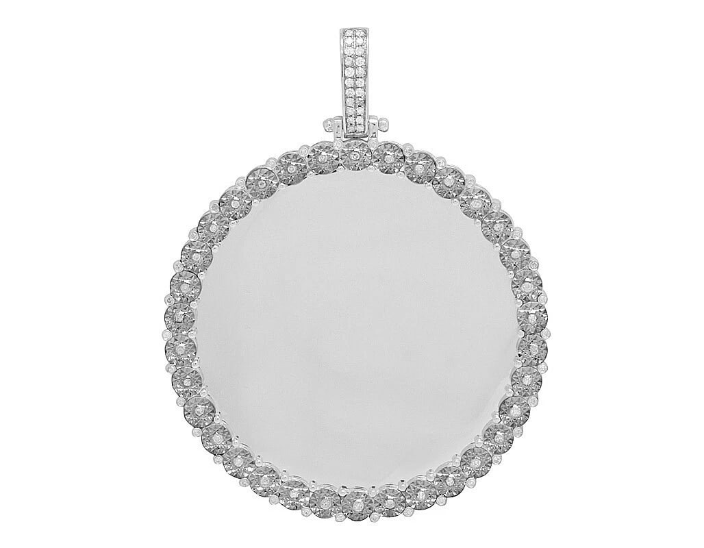 10K WHITE GOLD REAL DIAMOND FANOOK PHOTO PENDANT (1 of 3)