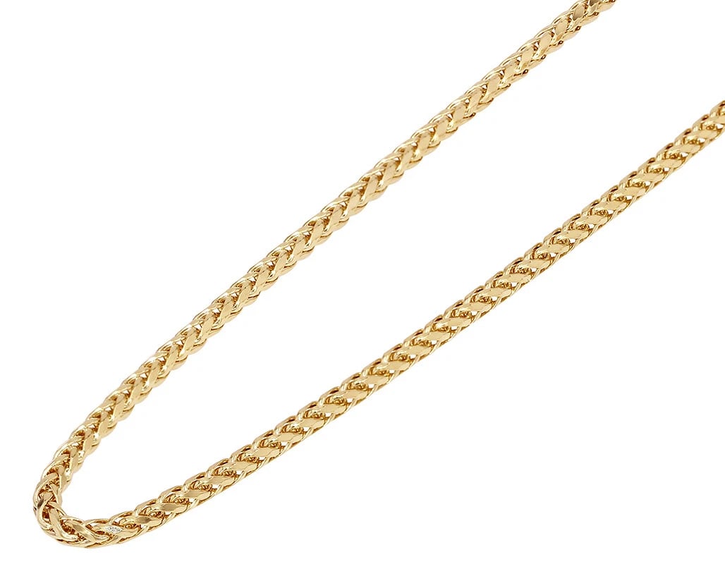 UNISEX PALM LINK CHAIN NECKLACE REAL 10K YELLOW GOLD (1 of 2)