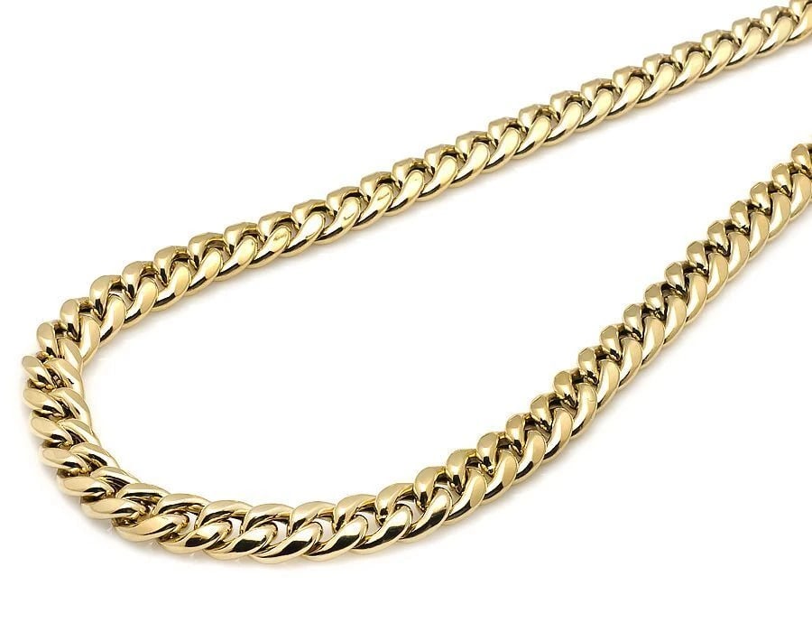 MEN'S REAL YELLOW GOLD 10K HOLLOW MIAMI CUBAN CHAIN NECKLACE: Men's Real Yellow Gold 10k Hollow Miami Cuban Chain Necklace Brand: None Type: Necklace Material: 10K Yellow Gold, Color: Yellow Gold Size: Necklace Length 20" Width 6MM Accessories: None