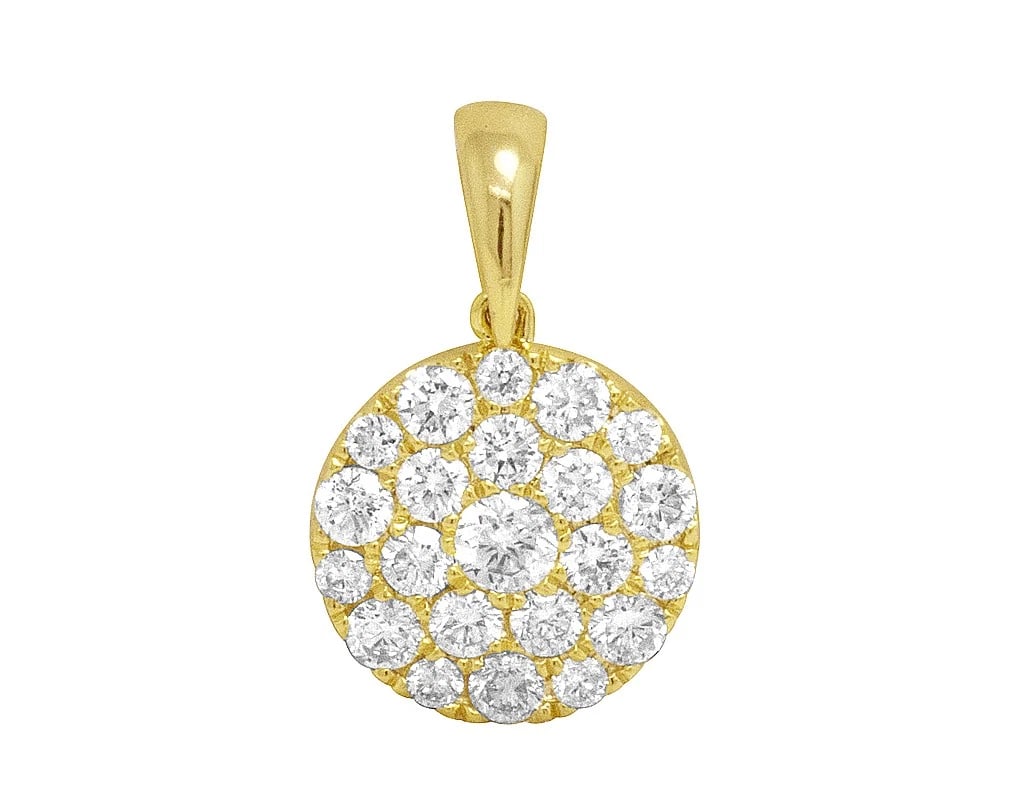 LADIES 10K YELLOW GOLD REAL DIAMOND PENDANT (1 of 3)