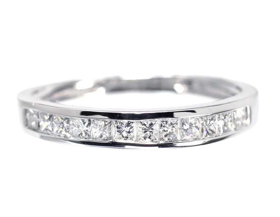 10K WHITE GOLD LADIES PRINCESS DIAMOND INVISIBLE RING (1 of 3)