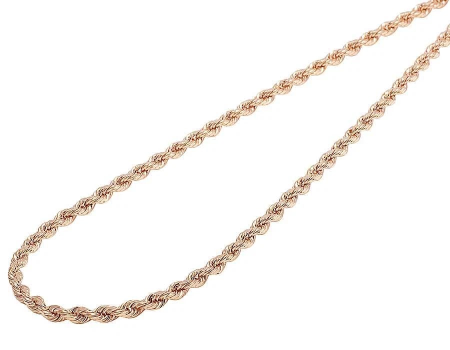 MEN'S LADIES SOLID ROPE CHAIN 14K ROSE GOLD (1 of 3)