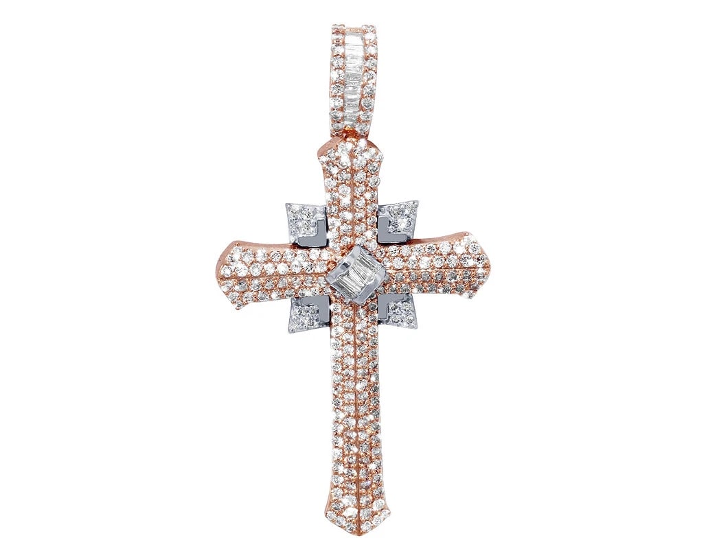 DESIGNER REAL DIAMOND DIAMOND PENDANT 10K ROSE/WHITE GOLD (1 of 3)