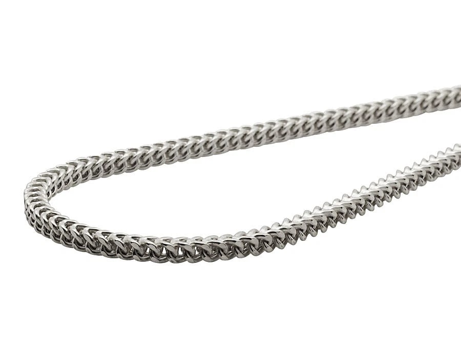 NEW REAL 10K WHITE GOLD HOLLOW FRANCO LINK CHAIN NECKLACE (1 of 4)