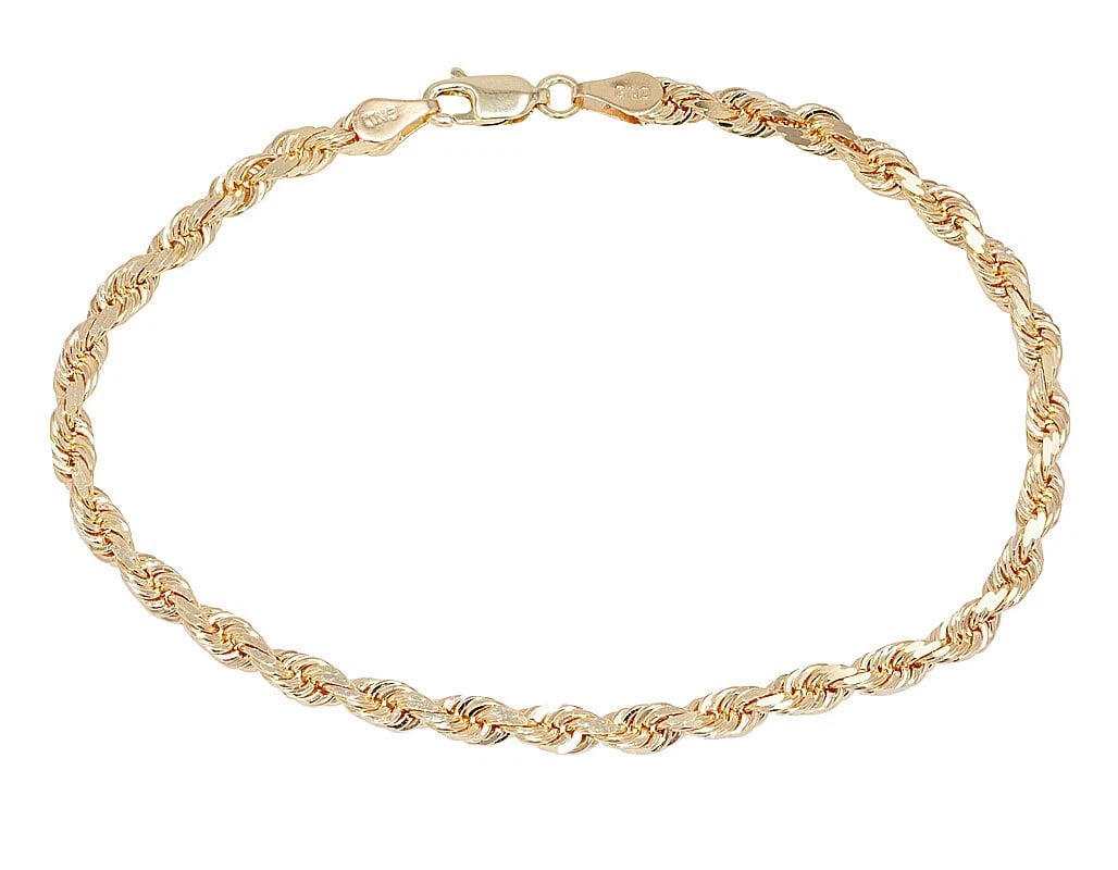 10K YELLOW GOLD SOLID ROPE CHAIN BRACELET: 10K Yellow Gold Solid Rope Chain Bracelet Brand: None Type: Bracelet Material: 10K Yellow Gold, Color: Gold Size: Dimension(s) W 4mm , L 7"/8" Accessories: None Accessories Notice: When pu