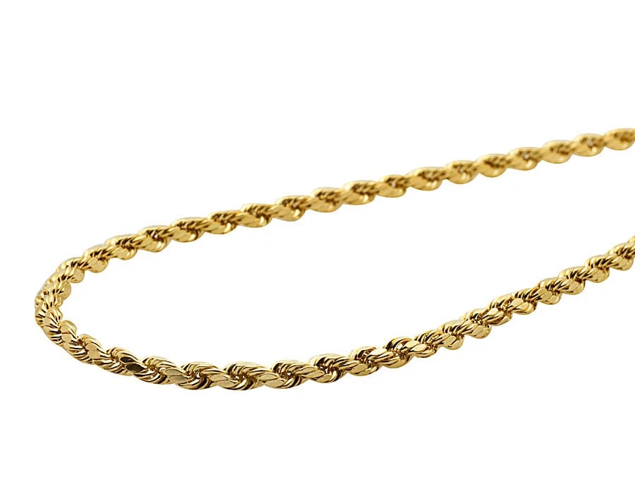 NEW REAL 14K YELLOW GOLD HOLLOW ROPE CHAIN NECKLACE: New Real 14K Yellow Gold Hollow Rope Chain Necklace Brand: None Type: Necklace Material: 14K Yellow Gold, Color: Yellow Gold Size: Necklace Length 20" Width 2MM Accessories: None Accessori