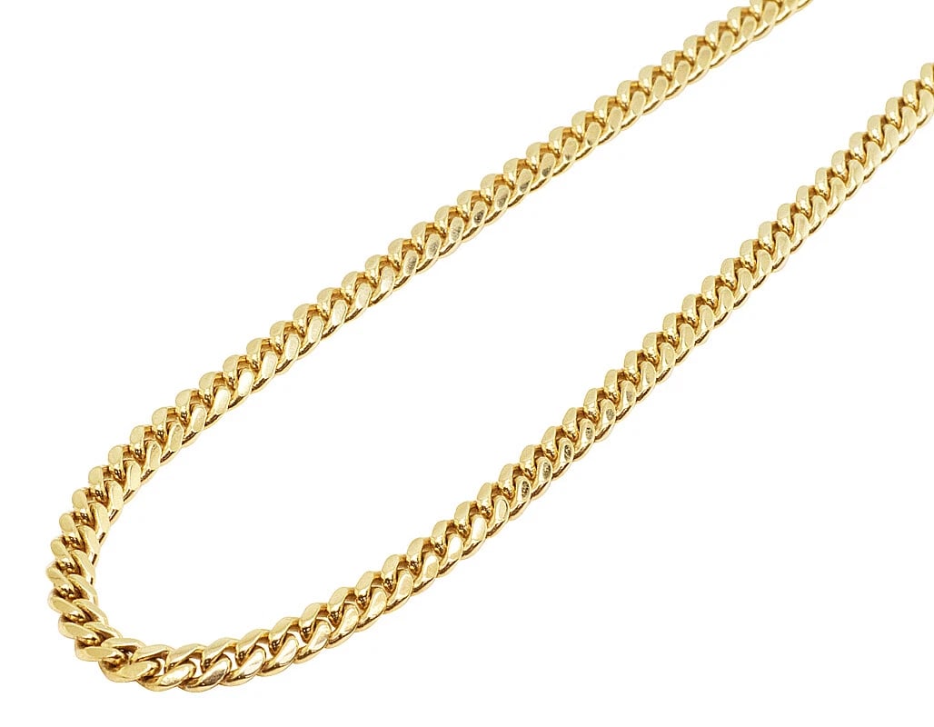 MEN'S REAL 14K YELLOW GOLD HOLLOW MIAMI CUBAN CHAIN NECKLACE (1 of 3)