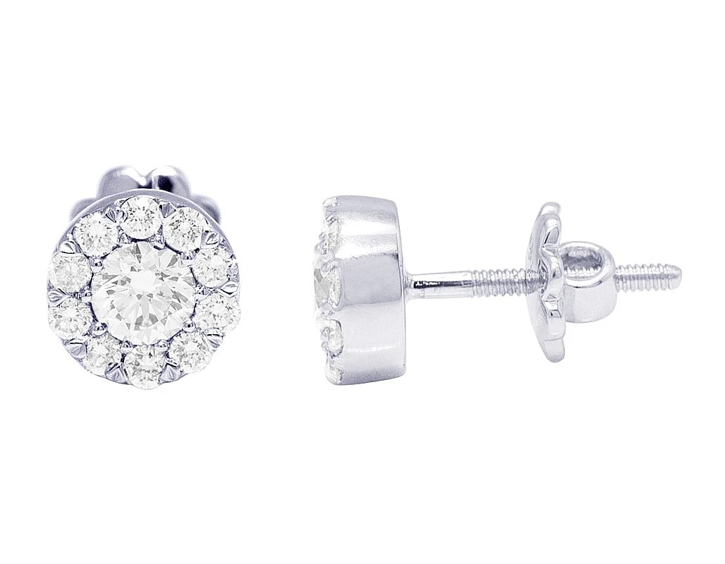 14K WHITE GOLD REAL DIAMOND CLUSTER EARRINGS: 14K White Gold Real Diamond Cluster Earrings Brand: None Type: Earrings Material: 14K White Gold, Main Stone/Creation Natural Color: White Size: Dimension(s) 7MM Accessories: None Accessor