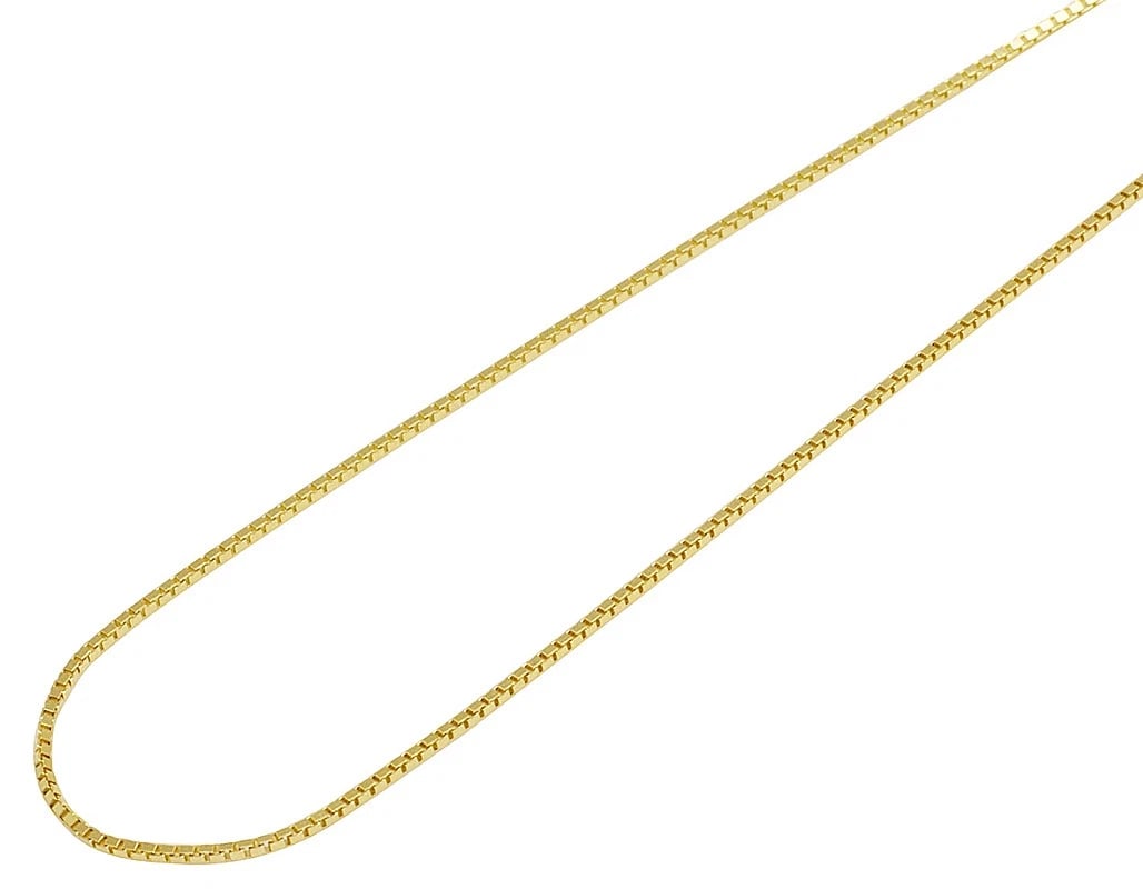 LADIES 10K YELLOW GOLD SQUARE BOX CHAIN NECKLACE (1 of 2)