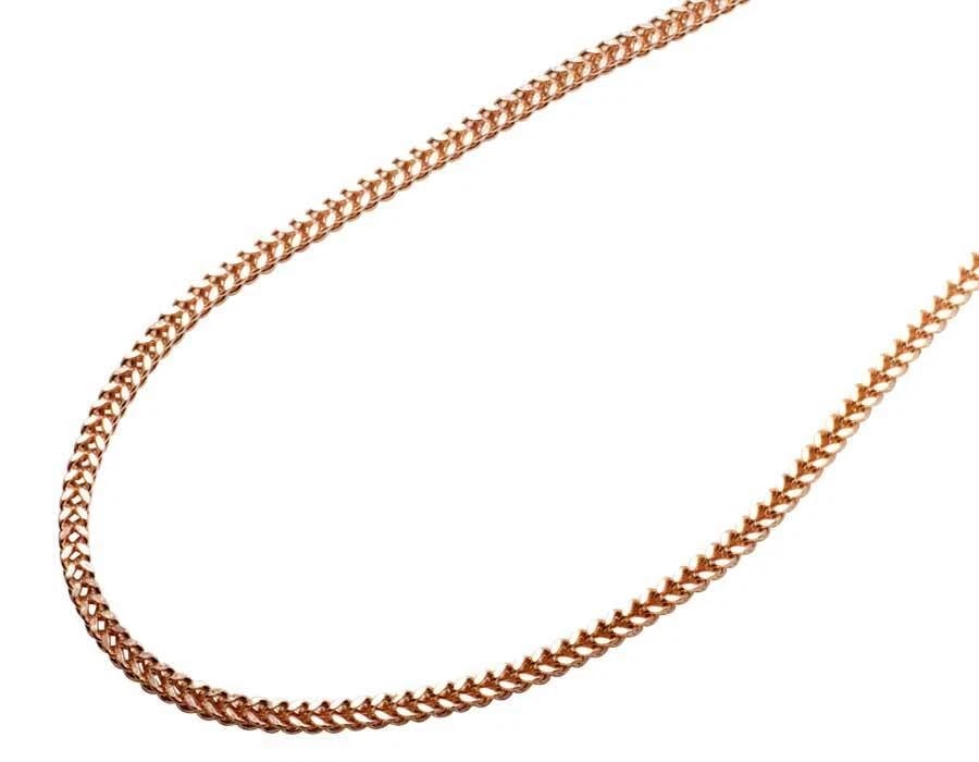 MENS REAL 10K ROSE GOLD HOLLOW FRANCO CHAIN NECKLACE: Mens Real 10K Rose Gold Hollow Franco Chain Necklace Brand: None Type: Necklace Material: 10K Rose Gold, Color: Rose Gold Size: Necklace Length 22" Width 2MM Accessories: None Accessories