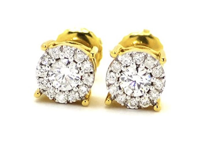 MENS LADIES 14K YELLOW GOLD ROUND CUT SOLITAIRE DIAMOND STUD EARRINGS: Mens Ladies 14K Yellow Gold Round Cut Solitaire Diamond Stud Earrings Brand: None Type: Earrings Material: 14K Yellow Gold, Main Stone/Creation Natural Color: Gold Size: Dimension(s) 6.5 mm Acces