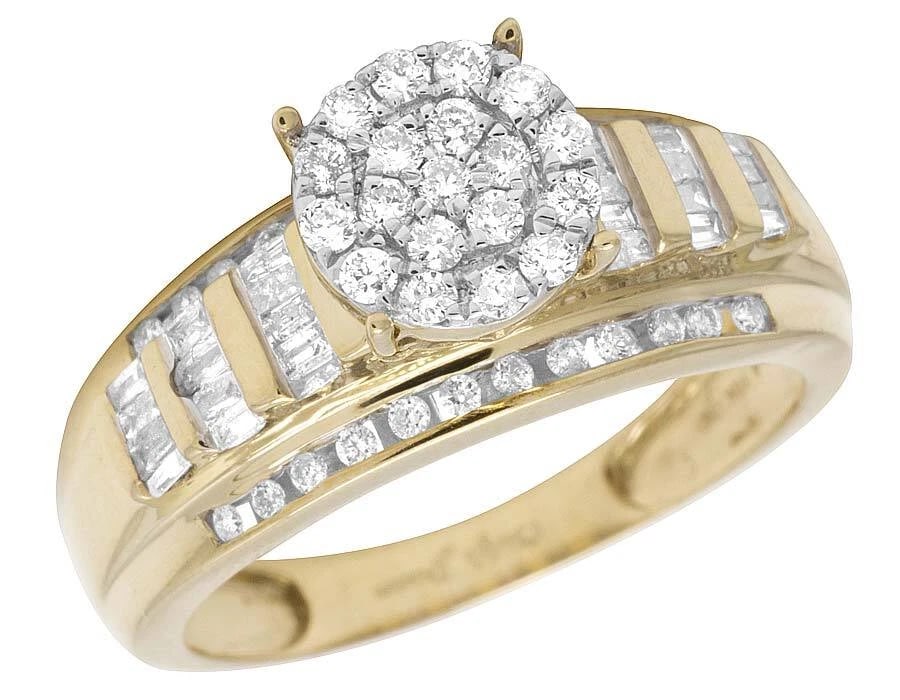LADIES 10K YELLOW GOLD REAL BAGUETTE DIAMOND RING (1 of 4)