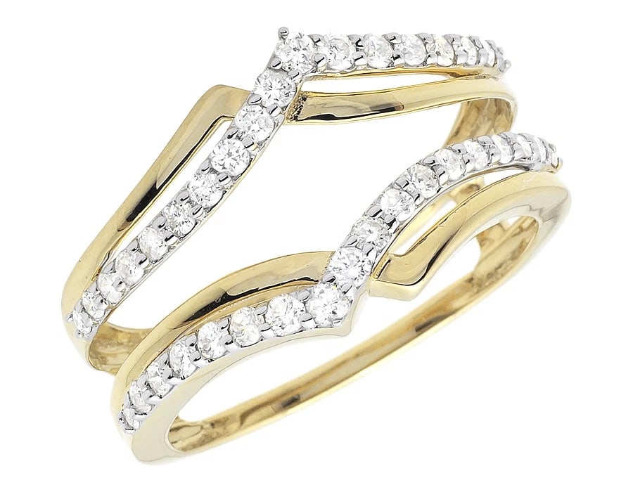 10K YELLOW GOLD DIAMOND WEDDING JACKET RING (1 of 3)