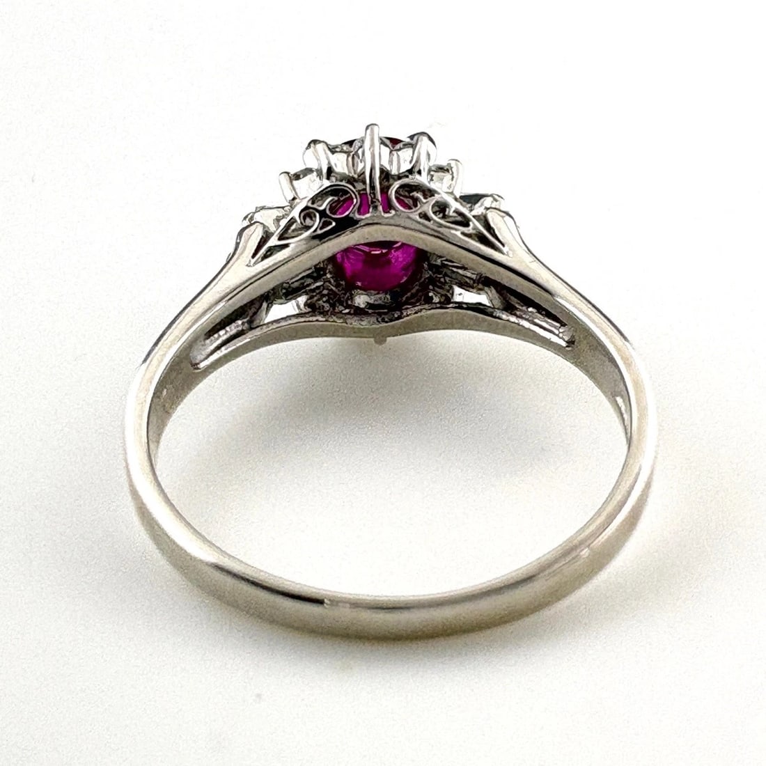 RUBY DESIGN RING PLATINUM MELEE DIAMOND - 2