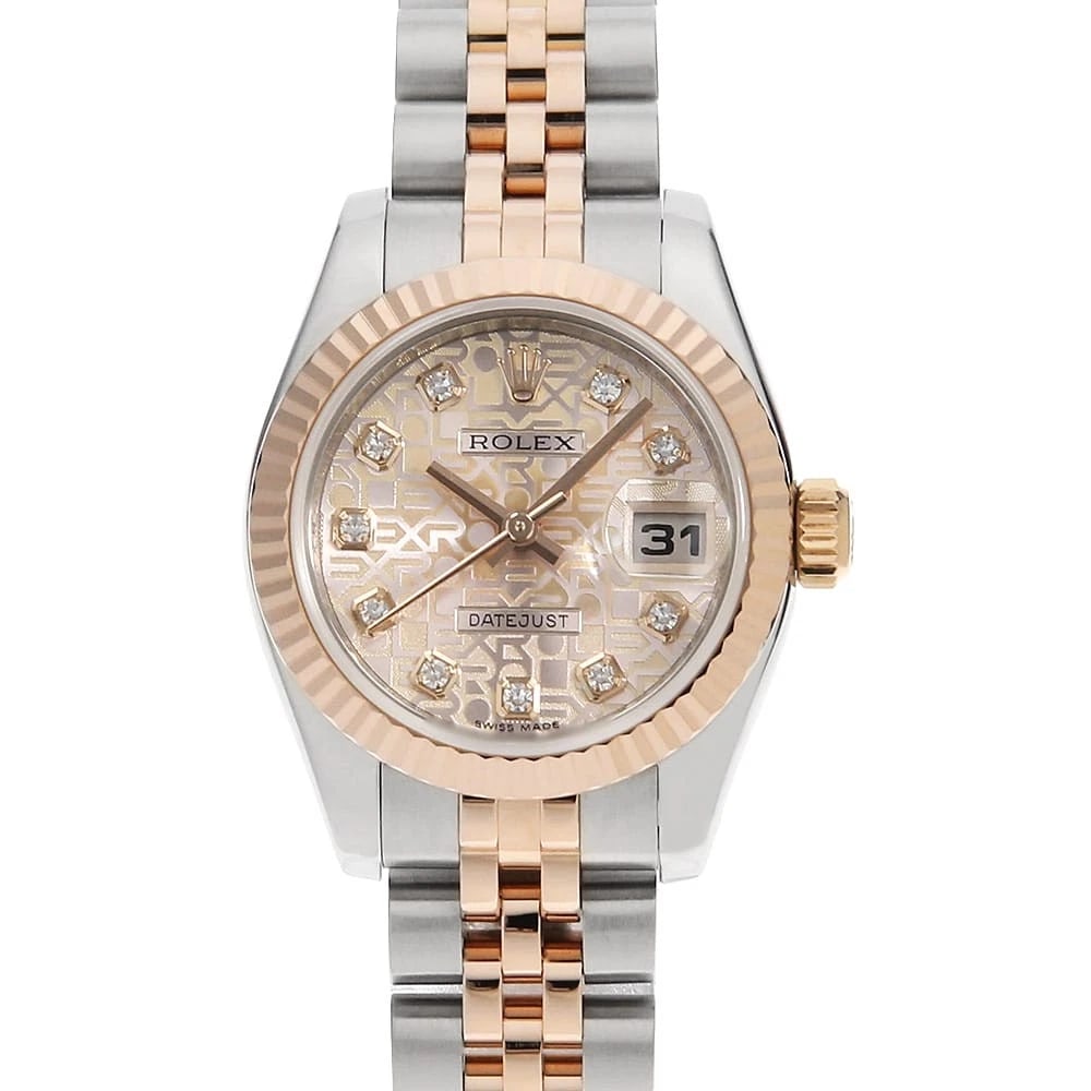 ROLEX DATEJUST DIAMOND PINK WATCH: ROLEX Datejust Diamond pink Watch Brand: ROLEX Type: Wrist watch Material: Band Material Stainless Steel/Everose Gold, Case Material Stainless Steel/Everose Gold Color: Dial Color Pink Size: Case:W26m