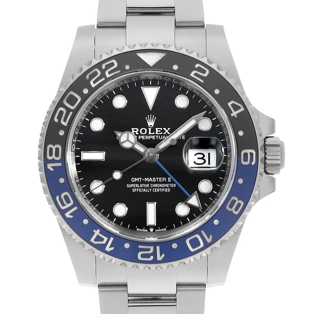 ROLEX GMT MASTER BLACK OYSTER WATCH: ROLEX GMT Master black oyster Watch Brand: ROLEX Type: Wrist watch Material: Band Material Stainless Steel, Case Material Stainless Steel Color: Dial Color Black Size: Case:W40mm Circumference