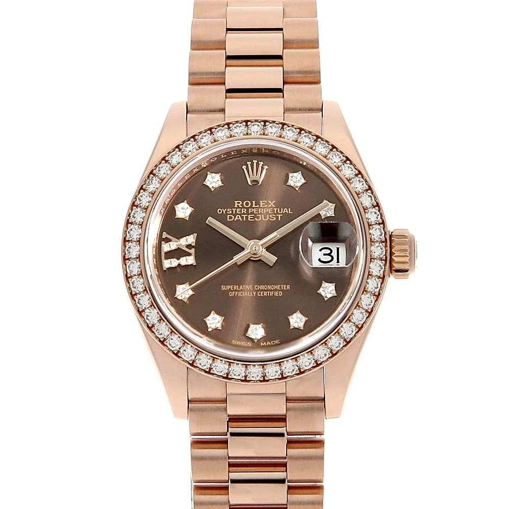 ROLEX DATEJUST BEZEL DIAMOND CHOCOLATE WATCH (1 of 6)