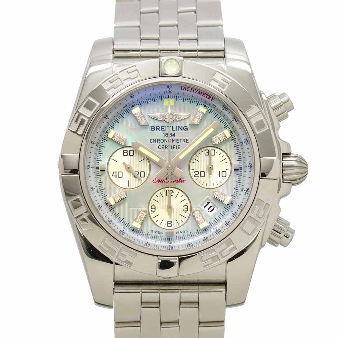 BREITLING CHRONOMAT CHRONOGRAPH WHITE SHELL WATCH (1 of 2)