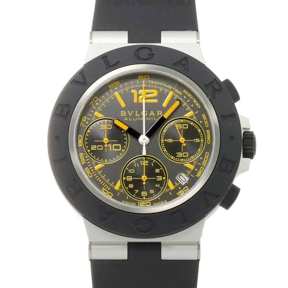 BVLGARI ALUMINUM CHRONOGRAPH BLACK WATCH (1 of 2)