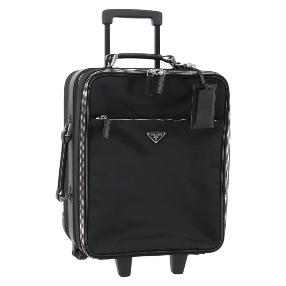 PRADA SUITCASE SAFIANO LEATHER BLACK SILVER (1 of 11)