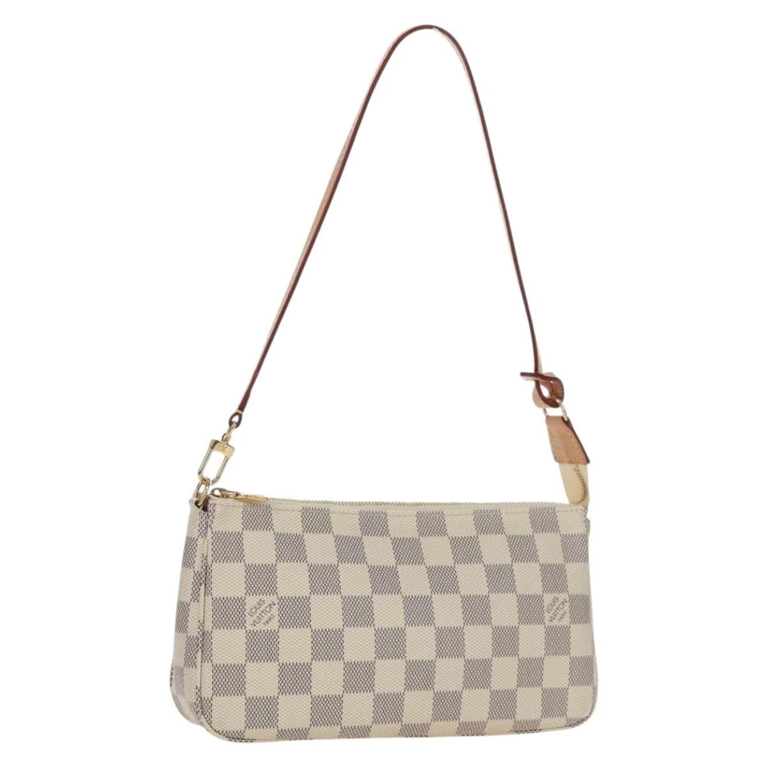 LOUIS VUITTON DAMIER AZUR POCHETTE ACCESSOIRES POUCH: LOUIS VUITTON Damier Azur Pochette Accessoires Pouch Brand: LOUIS VUITTON Type: Pouch Material: Damier Azur Canvas Color: Damier Azur Size: W9.3 x H5.3 x D1.6inch(Approx) Accessories: None