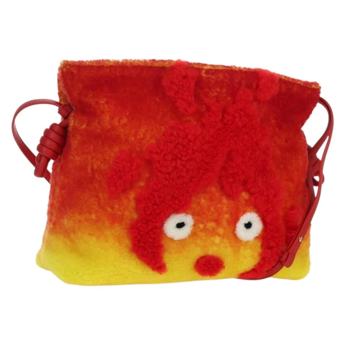 LOEWE × STUDIO GHIBLI HOWL'S MOVING CASTLE CALCIFER FLAMENCO BAG: LOEWE × Studio Ghibli Howl's Moving Castle Calcifer Flamenco Bag Brand: LOEWE Type: Clutch Bag Material: Metal Color: Red Size: W11.0 x H8.7 x D2.8inch(Approx) Shoulder Drop:13.4 - 18.5inch(Appro