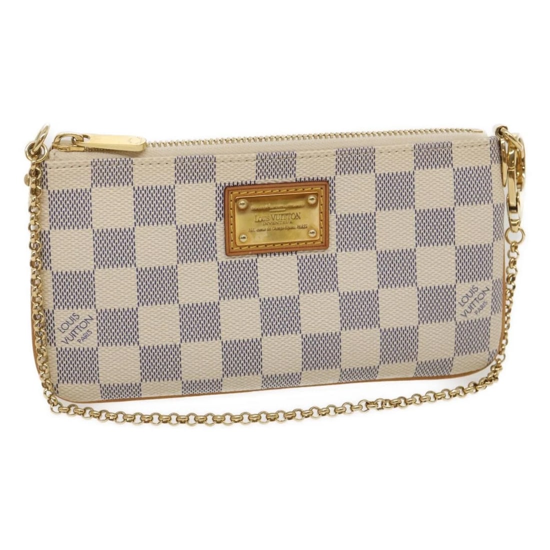LOUIS VUITTON DAMIER AZUR POCHETTE MIRA MM ACCESSORY POUCH: LOUIS VUITTON Damier Azur Pochette Mira MM Accessory Pouch Brand: LOUIS VUITTON Type: Accessory Pouch Material: Damier Azur Canvas Color: Damier Azur Size: W7.9 x H4.1 x D0.6inch(Approx) Accessor