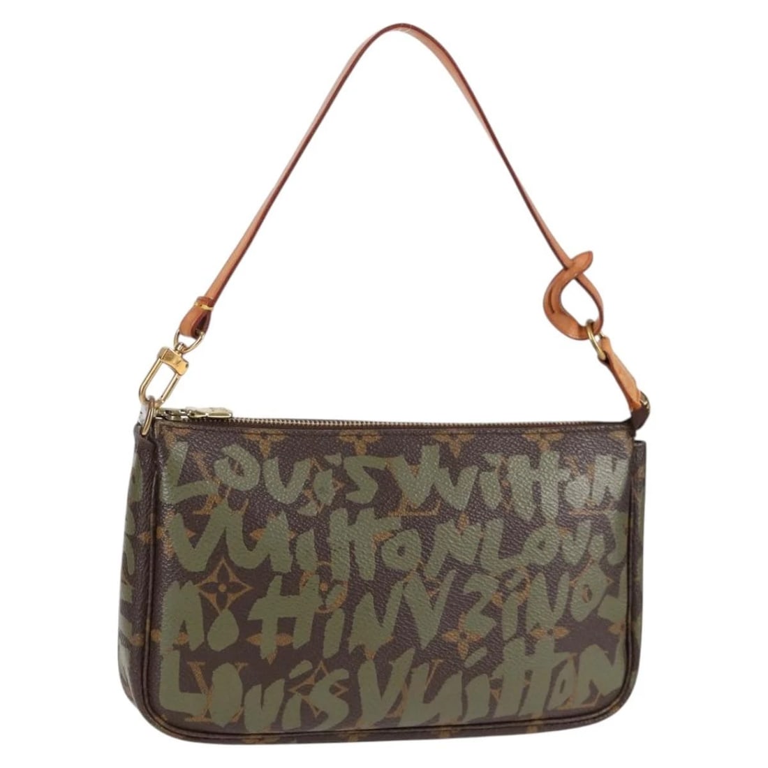 LOUIS VUITTON GRAFFITI POCHETTE ACCESSOIRES POUCH: LOUIS VUITTON Graffiti Pochette Accessoires Pouch Brand: LOUIS VUITTON Type: Pouch Material: Monogram Graffiti Canvas Color: Monogram/Khaki Size: W8.3 x H5.1 x D1.2inch(Approx) Accessories: