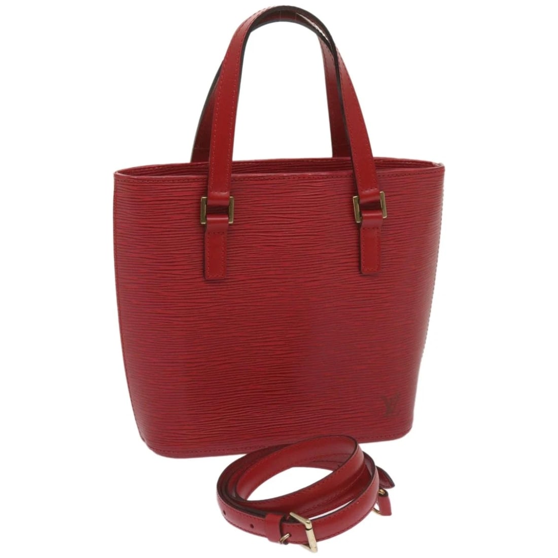 LOUIS VUITTON EPI VAVIN PM TOTE BAG SPO 2WAY: LOUIS VUITTON Epi Vavin PM Tote Bag SPO 2way Brand: LOUIS VUITTON Type: Tote Bag Material: Epi Leather Color: Red Size: W7.9 x H7.9 x D3.5inch(Approx) Accessories: None Accessories Notice: