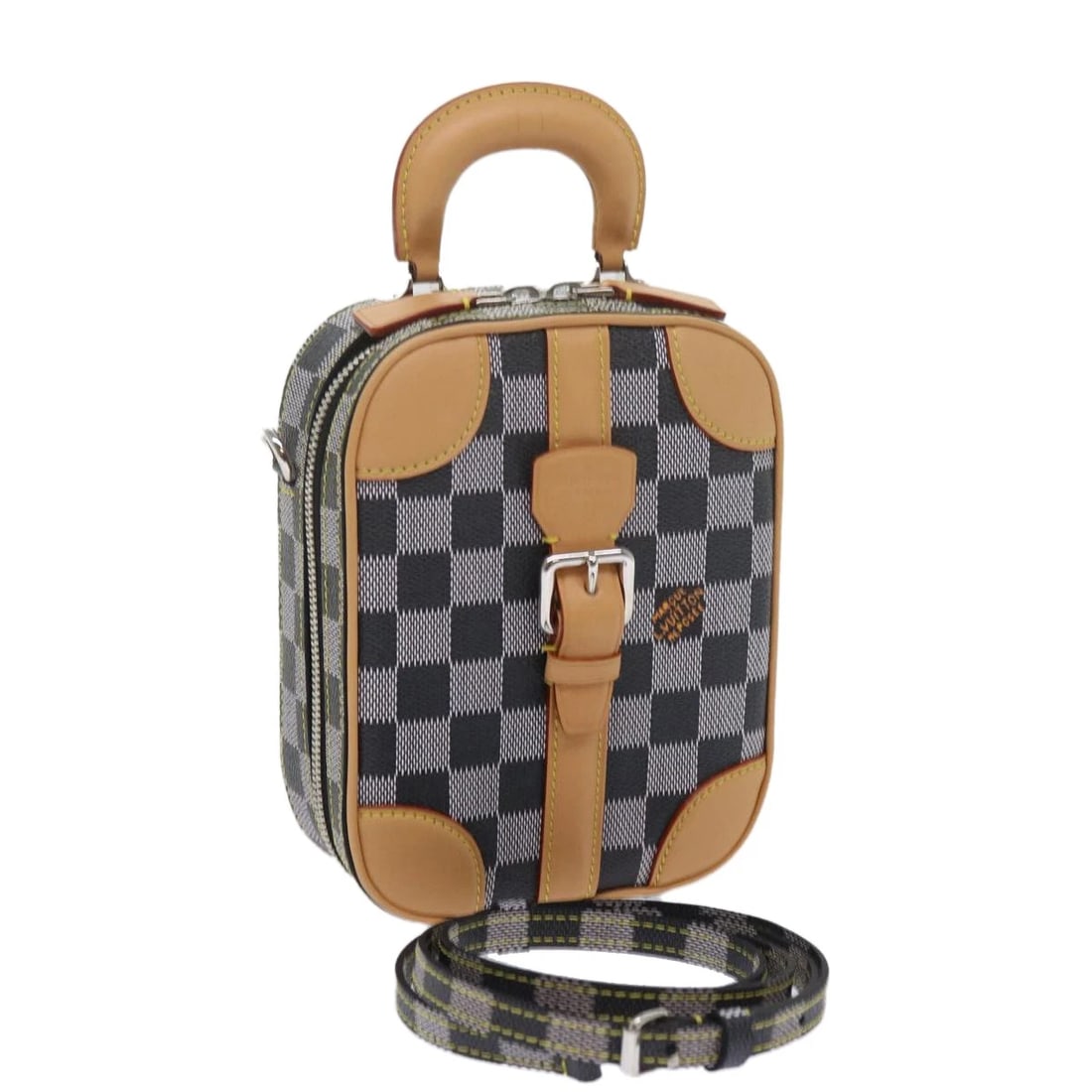 LOUIS VUITTON DAMIER VERSETTE VERTICAL HAND BAG: LOUIS VUITTON Damier Versette Vertical Hand Bag Brand: LOUIS VUITTON Type: Hand Bag Material: Damier Color Canvas Color: White/Black Size: W5.5 x H7.1 x D2.4inch(Approx) Shoulder Drop:18.9 -