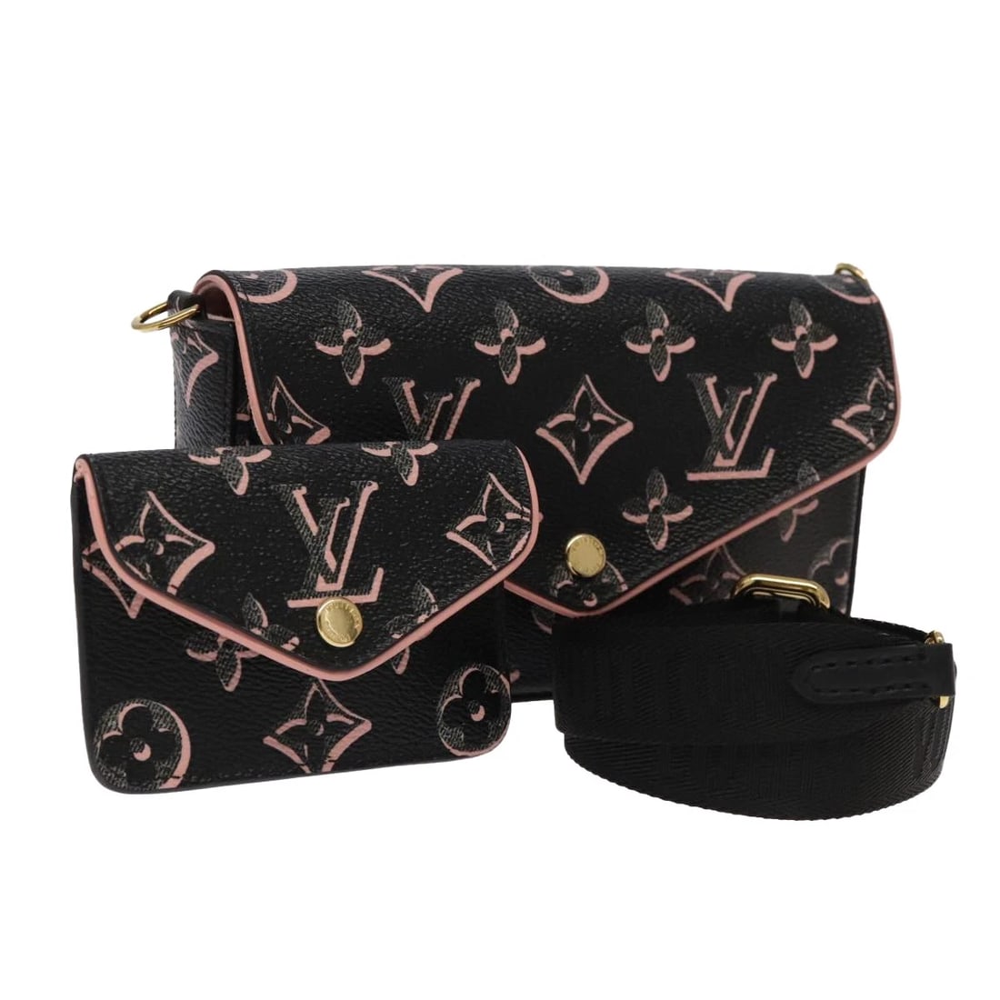 LOUIS VUITTON MONOGRAM MULTI POCHETTE FELICIE POUCH: LOUIS VUITTON Monogram Multi Pochette Felicie Pouch Brand: LOUIS VUITTON Type: Pouch Material: Monogram Canvas Color: Monogram/Pink Size: W6.7 x H3.9 x D1.4inch(Approx) Accessories: None A