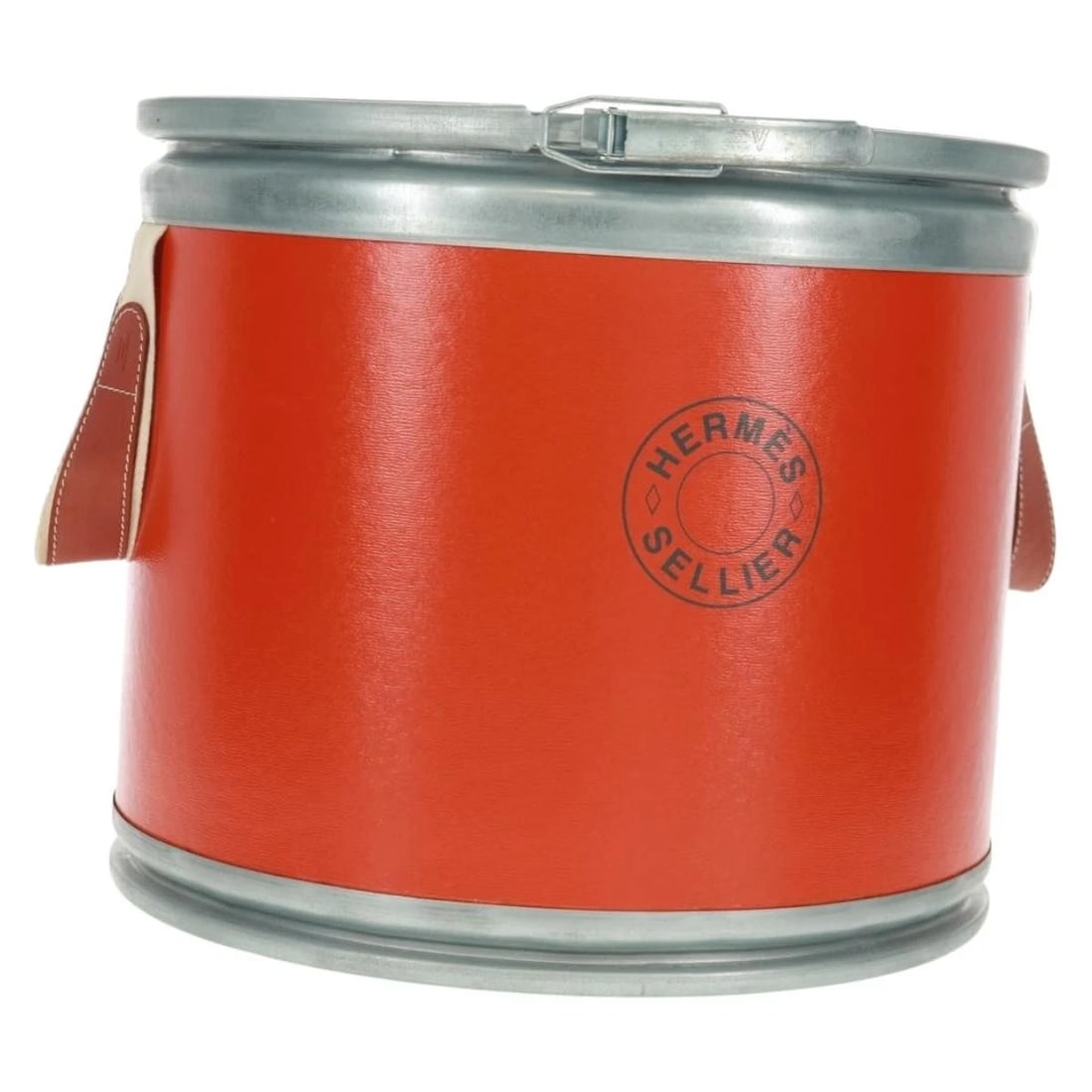 HERMES SADDLE BOX ACCESSORY CASE METAL ORANGE (1 of 8)