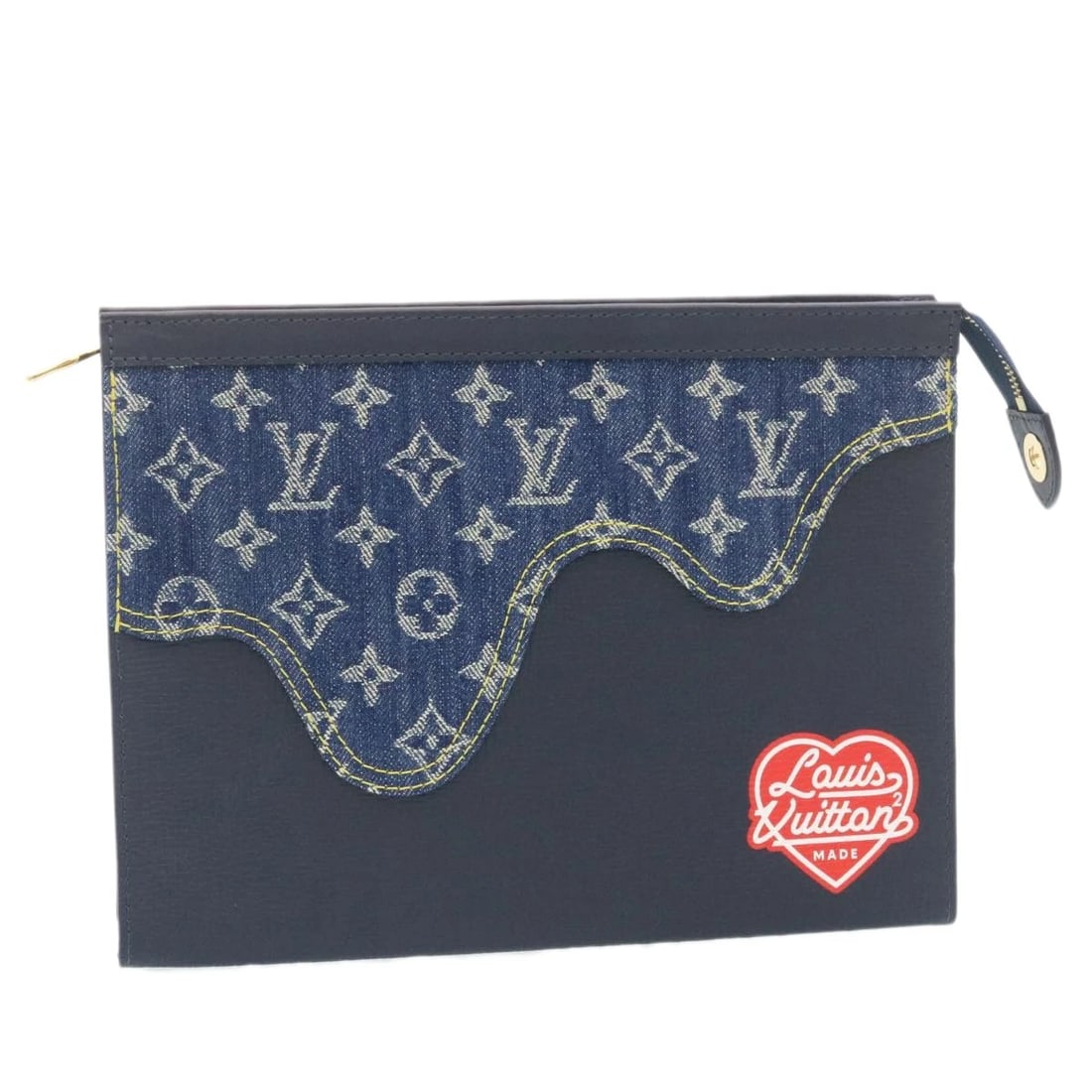 LOUIS VUITTON MONOGRAM DENIM DRIP POCHETTE VOYAGE MM NIGO (1 of 8)