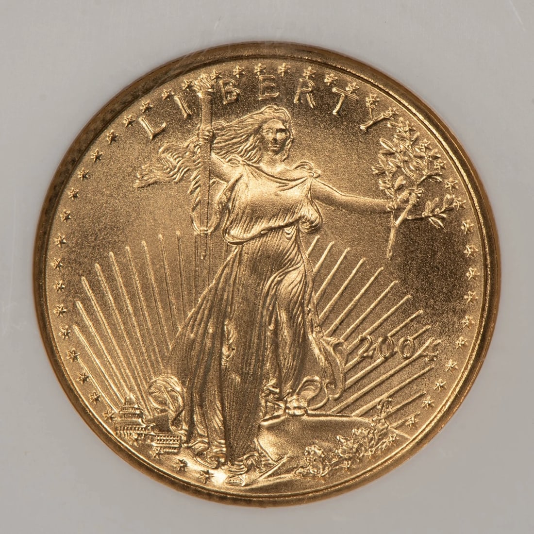 2004 G$10 1/4 OZ GOLD AMERICAN EAGLE: 2004 G$10 1/4 oz Gold American Eagle Brand/Mint: U.S. Mint Year: 2004 Fineness: 0.9167 Country of Origin: United States Accessories: None Accessories Notice: When purchasing pre-owned goods, pleas