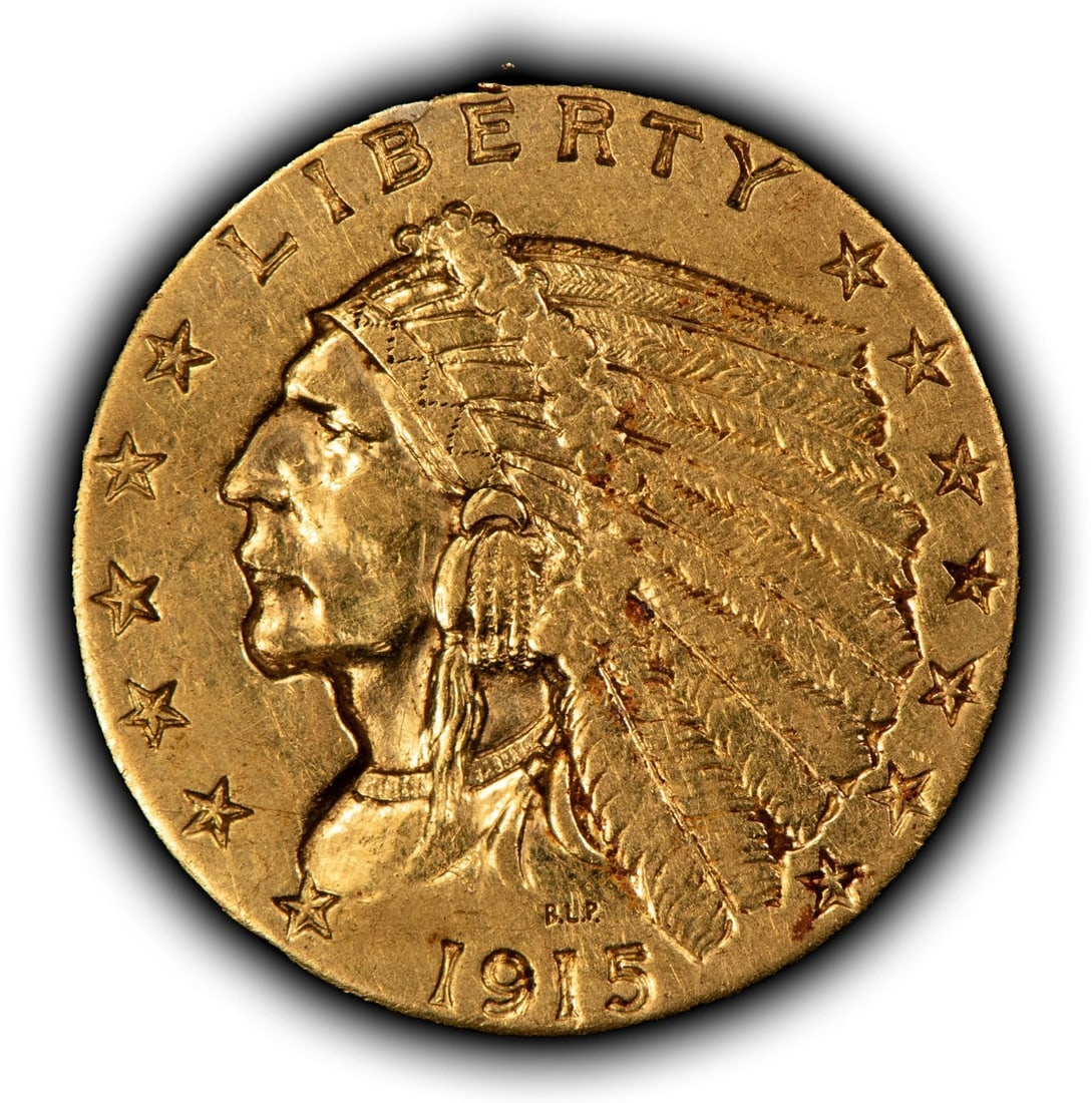 1915 G$2.50 INDIAN HEAD GOLD QUARTER EAGLE - (1 of 6)