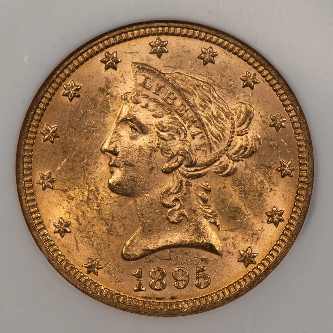1895 G$10 LIBERTY HEAD GOLD EAGLE: 1895 G$10 Liberty Head Gold Eagle Brand/Mint: U.S. Mint Year: 1895 Fineness: 0.9 Country of Origin: United States Accessories: None Accessories Notice: When purchasing pre-owned goods, please refe