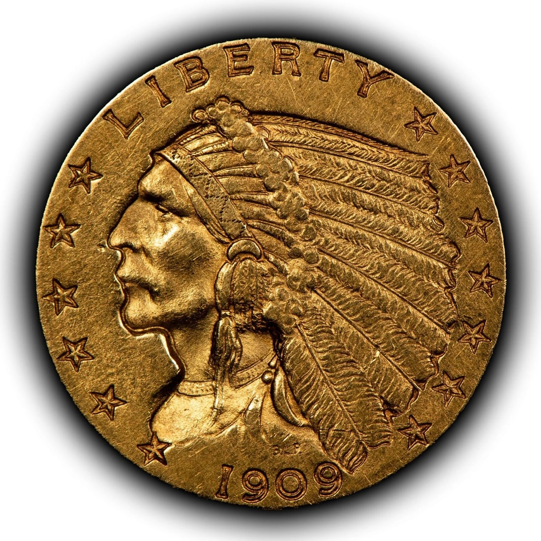 1909 G$2.50 INDIAN HEAD GOLD QUARTER EAGLE (1 of 4)