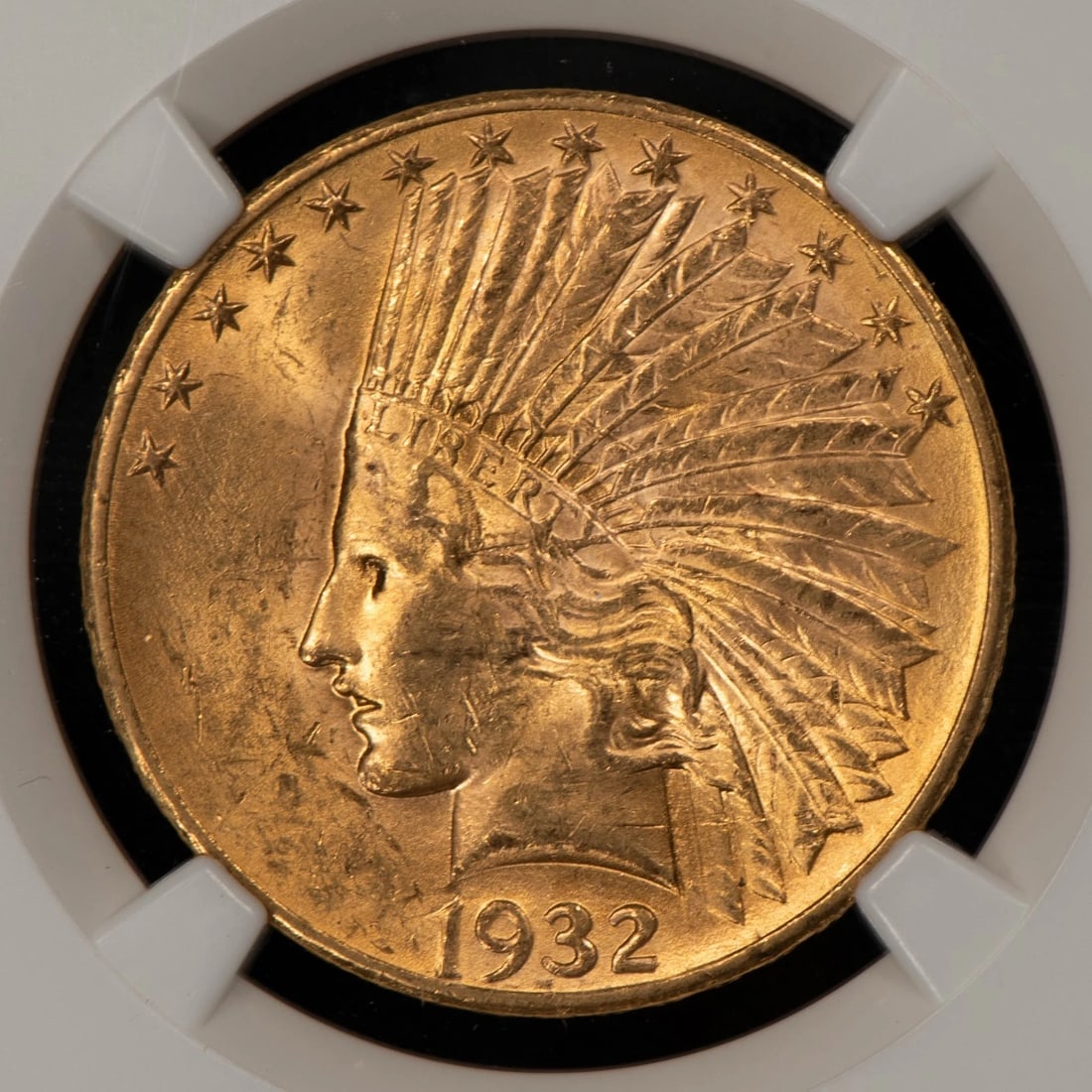1932 G$10 INDIAN HEAD GOLD EAGLE: 1932 G$10 Indian Head Gold Eagle Brand/Mint: U.S. Mint Year: 1932 Fineness: 0.9 Country of Origin: United States Accessories: None Accessories Notice: When purchasing pre-owned goods, please refer
