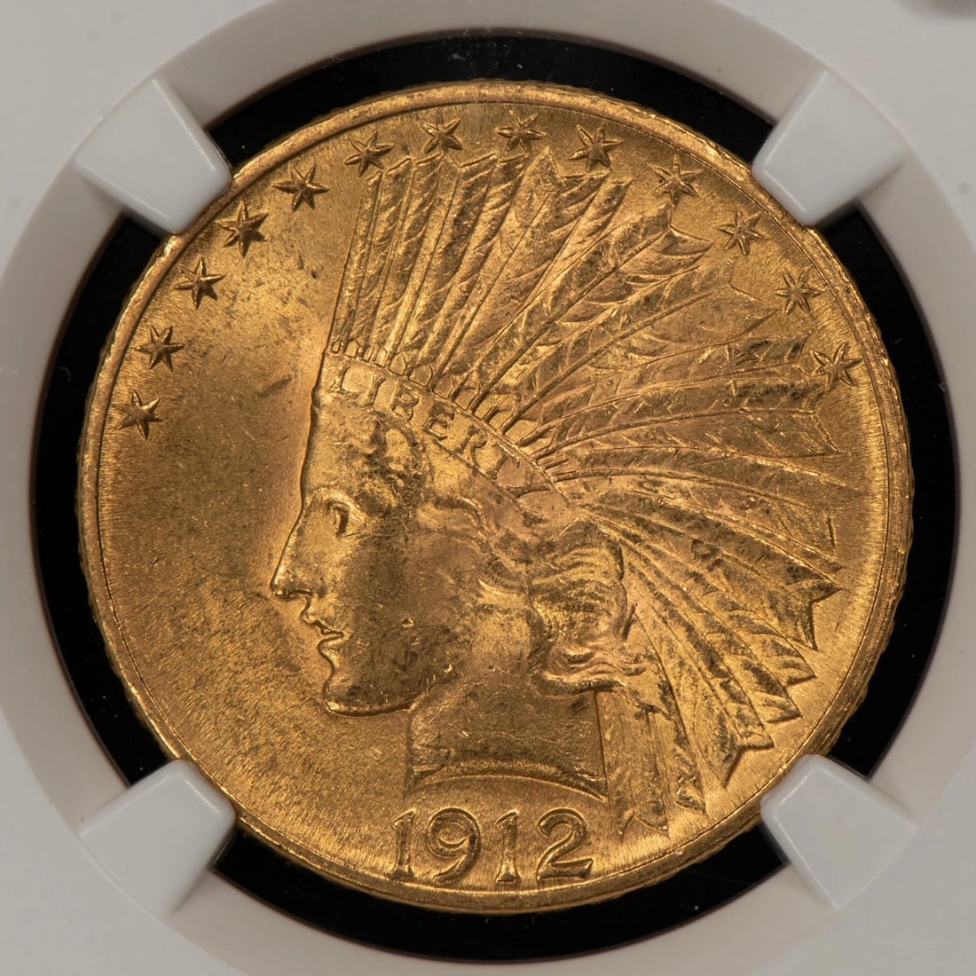 1912 G$10 INDIAN HEAD GOLD EAGLE: 1912 G$10 Indian Head Gold Eagle Brand/Mint: U.S. Mint Year: 1912 Fineness: 0.9 Country of Origin: United States Accessories: None Accessories Notice: When purchasing pre-owned goods, please refer