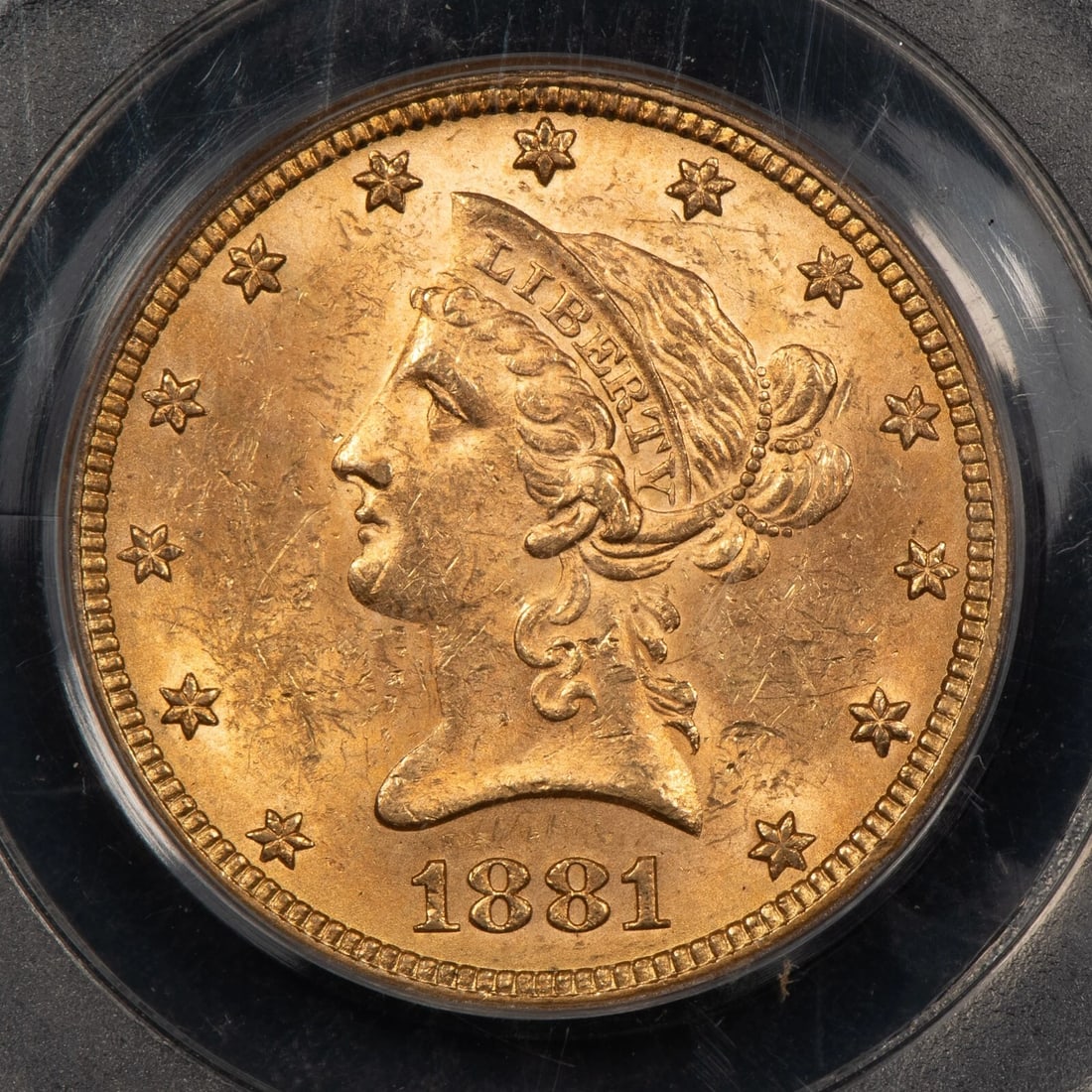 1881 G$10 LIBERTY HEAD GOLD EAGLE: 1881 G$10 Liberty Head Gold Eagle Brand/Mint: U.S. Mint Year: 1881 Fineness: 0.9 Country of Origin: United States Accessories: None Accessories Notice: When purchasing pre-owned goods, please refe