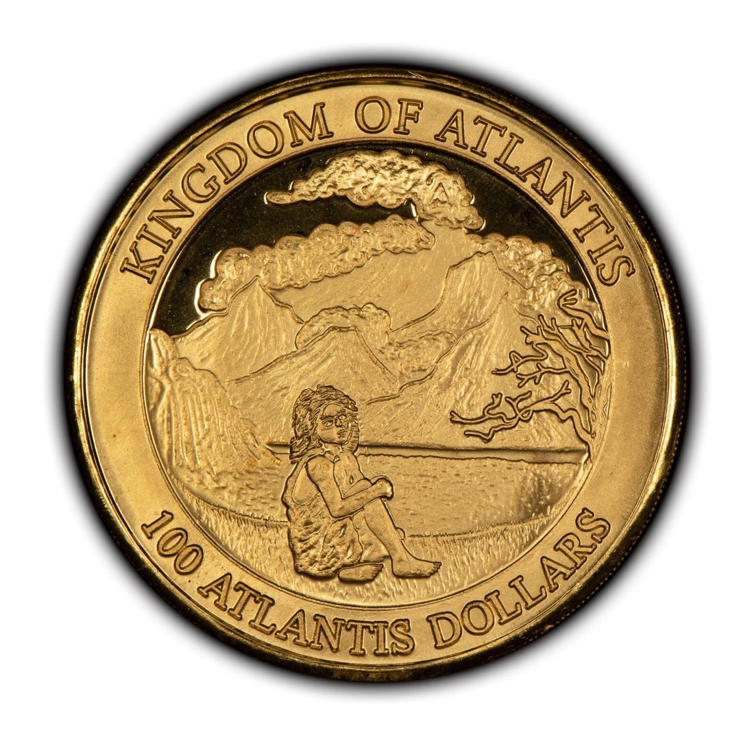 2004 KINGDOM OF ATLANTIS 100 DOLLARS 1 OZ 9999 GOLD COIN: 2004 Kingdom of Atlantis 100 Dollars 1 oz 9999 Gold Coin Brand/Mint: None Year: 2004 Fineness: 0.9999 Country of Origin: United States Accessories: None Accessories Notice: When purchasing pre-own