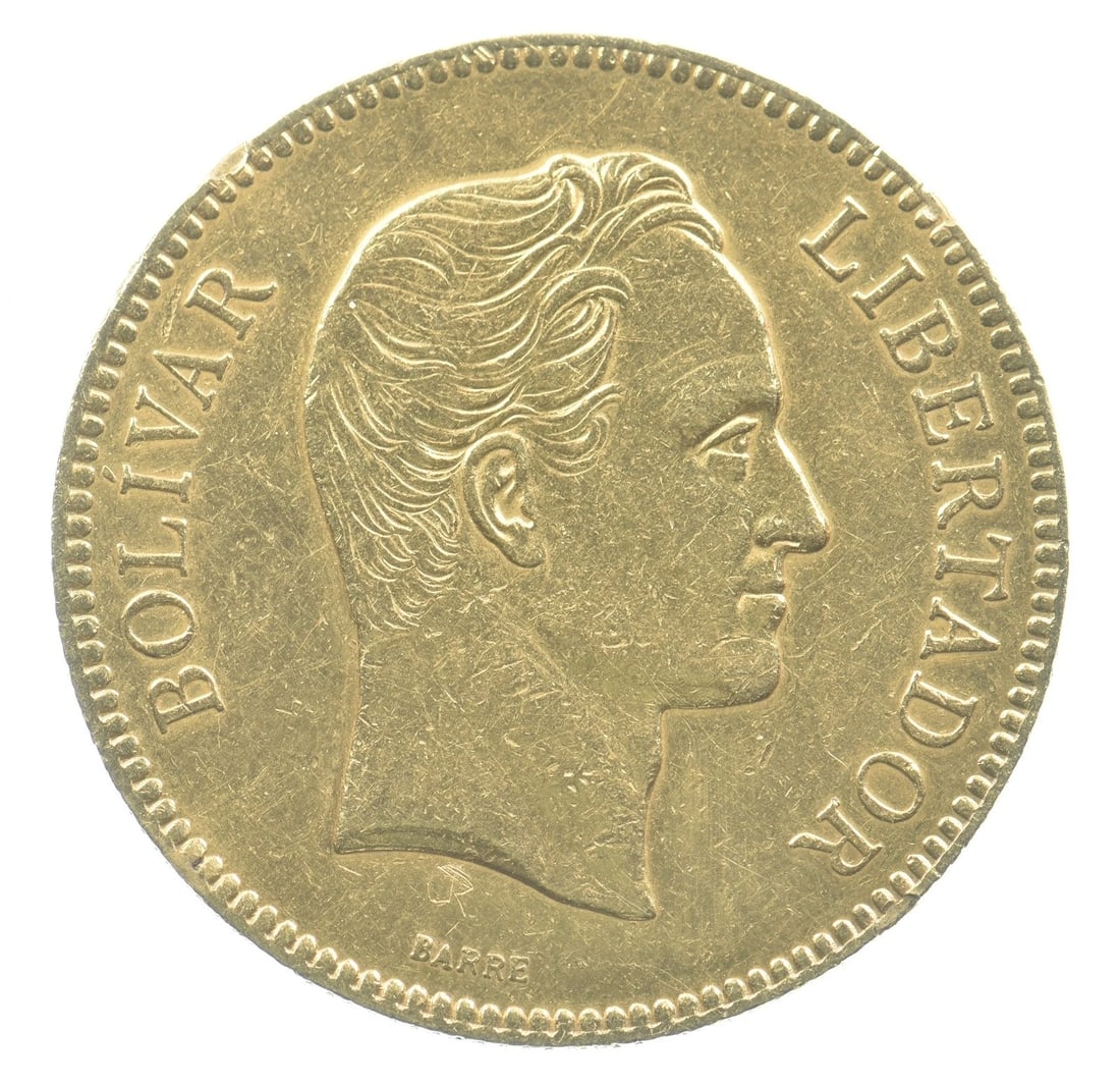 1887 GOLD VENEZUELA 100 BOLIVARES: 1887 GOLD VENEZUELA 100 BOLIVARES Brand/Mint: None Year: 1887 Fineness: None Denomination: None Country of Origin: Venezuela Accessories: None Accessories Notice: When purchasing pre-owned