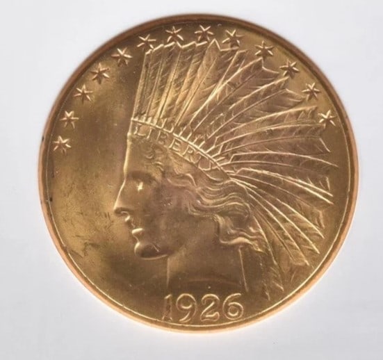 1926 $10 INDIAN HEAD GOLD EAGLE: 1926 $10 Indian Head Gold Eagle Brand/Mint: None Year: 1926 Fineness: None Denomination: $10 Country of Origin: United States Accessories: None Accessories Notice: When purchasing pre-owne