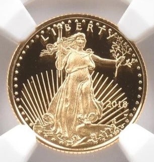 2018-W $5 AMERICAN GOLD EAGLE: 2018-W $5 American Gold Eagle Brand/Mint: None Year: 2018 Fineness: None Denomination: $5 Country of Origin: United States Accessories: None Accessories Notice: When purchasing pre-owned