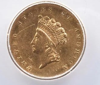 1855 $1 INDIAN PRINCESS HEAD GOLD DOLLAR (1 of 2)