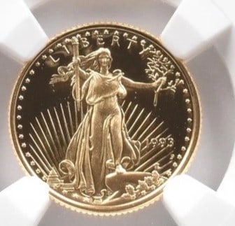 1993-P $5 AMERICAN GOLD EAGLE MERCANTI: 1993-P $5 American Gold Eagle Mercanti Brand/Mint: None Year: 1993 Fineness: None Denomination: $5 Country of Origin: United States Accessories: None Accessories Notice: When purchasing pr
