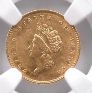 1854 $1 INDIAN PRINCESS HEAD GOLD DOLLAR (1 of 2)